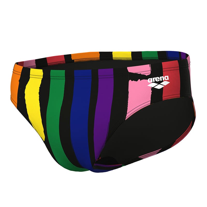 Arena - Let It Beat Painters Stripe Men's Swim Brief - Black/Multi