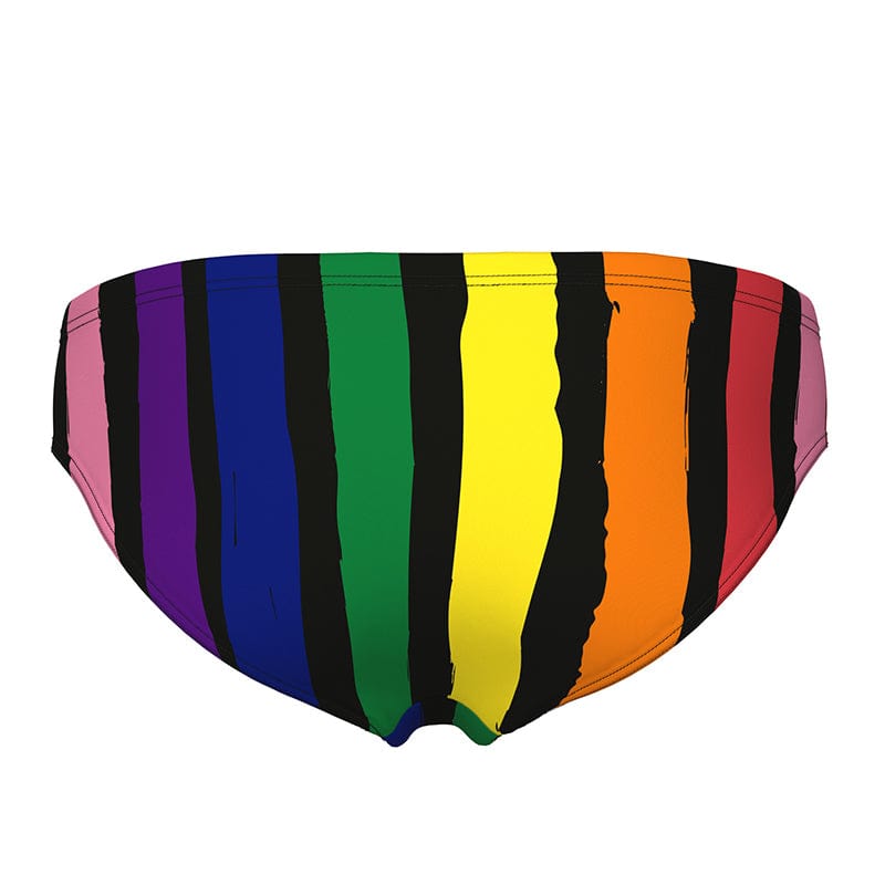 Arena - Let It Beat Painters Stripe Men's Swim Brief - Black/Multi
