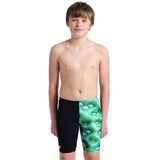 Arena - Logo Graphic Foam Boy's Jammer - Black/Soft Green