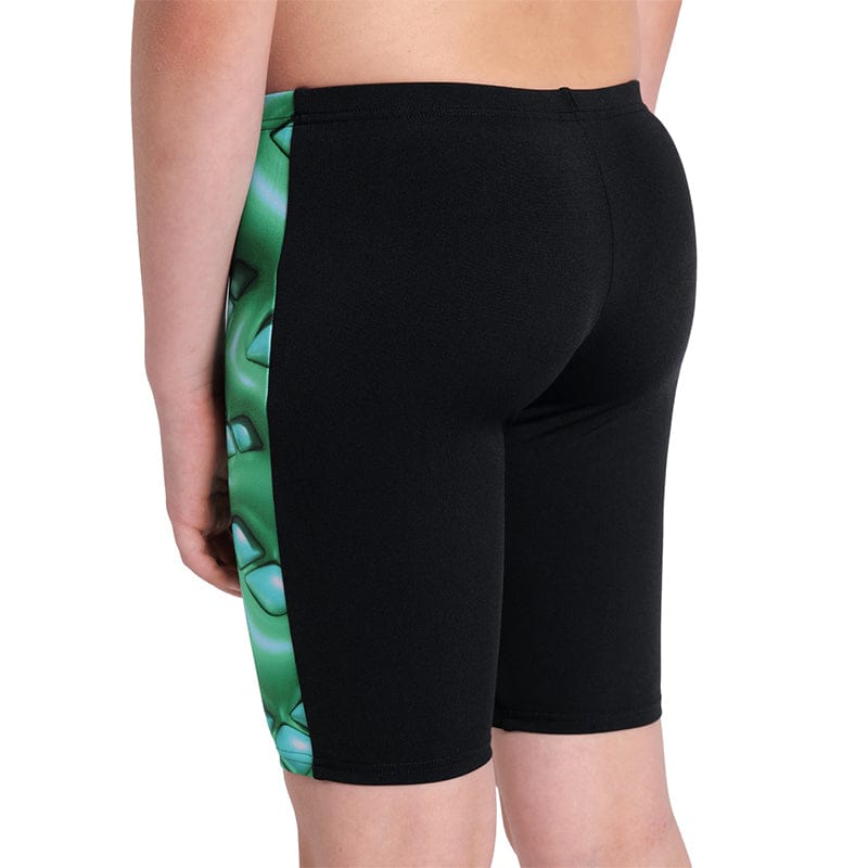 Arena - Logo Graphic Foam Boy's Jammer - Black/Soft Green