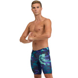 Arena - Men’s Hero Camo Print Swim Jammer - Navy/Green Lake Multi