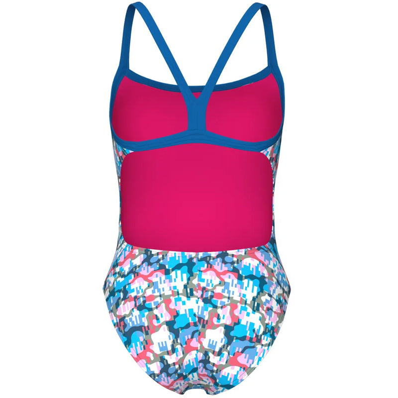 Arena - Multi Camo Challenge Back Ladies Swimsuit - Blue River/White Multi