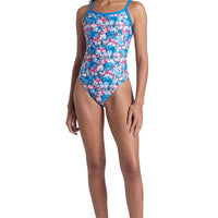 Arena - Multi Camo Challenge Back Ladies Swimsuit - Blue River/White Multi