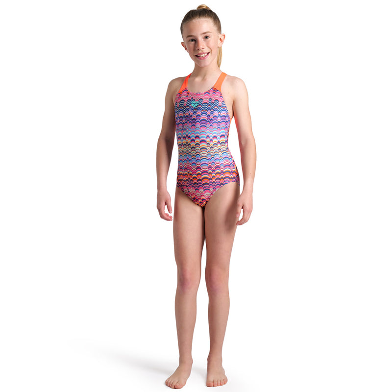 Arena - Ondulation Swim Pro Back Girls Swimsuit - Violet/Coral