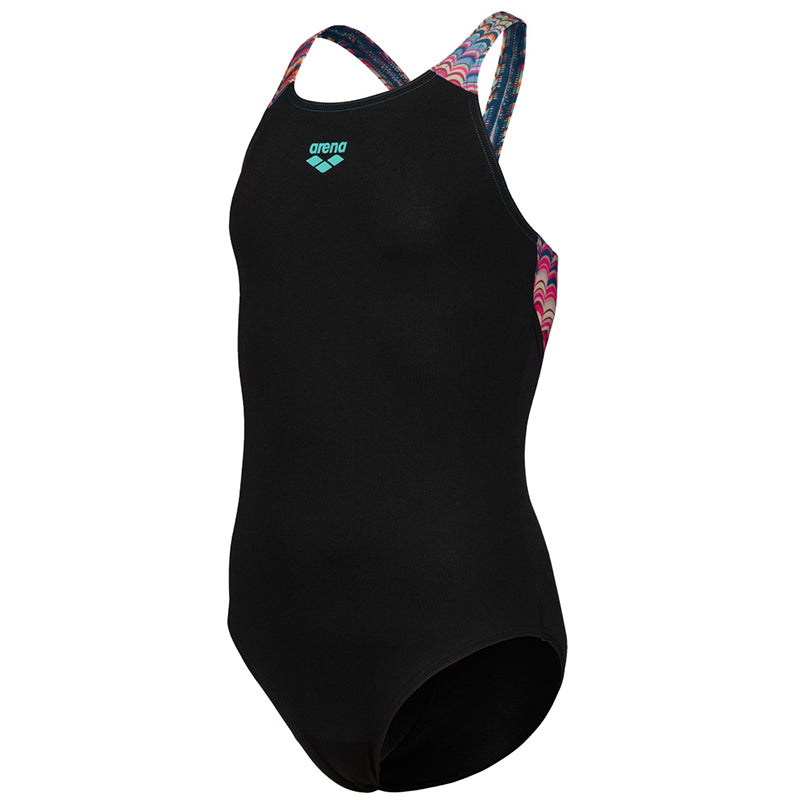 Arena - Ondulation V Back Girls Swimsuit - Black/Multi