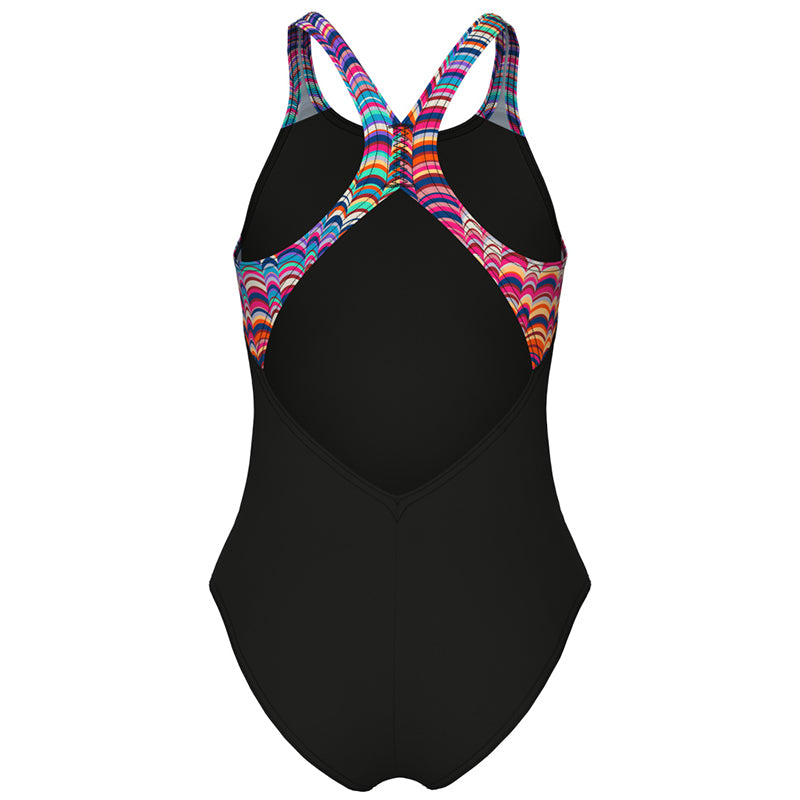 Arena - Ondulation V Back Girls Swimsuit - Black/Multi