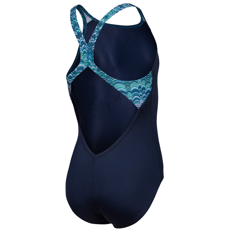 Arena - Ondulation V Back Girls Swimsuit - Navy/Multi