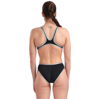 Arena - One BigLogo Sporty Back Ladies Swimsuit - Black-Silver