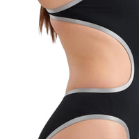 Arena - One BigLogo Sporty Back Ladies Swimsuit - Black-Silver