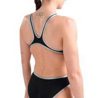 Arena - One BigLogo Sporty Back Ladies Swimsuit - Black-Silver