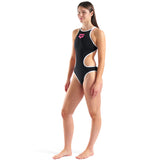 Arena - One BigLogo Sporty Back Ladies Swimsuit - Black-White