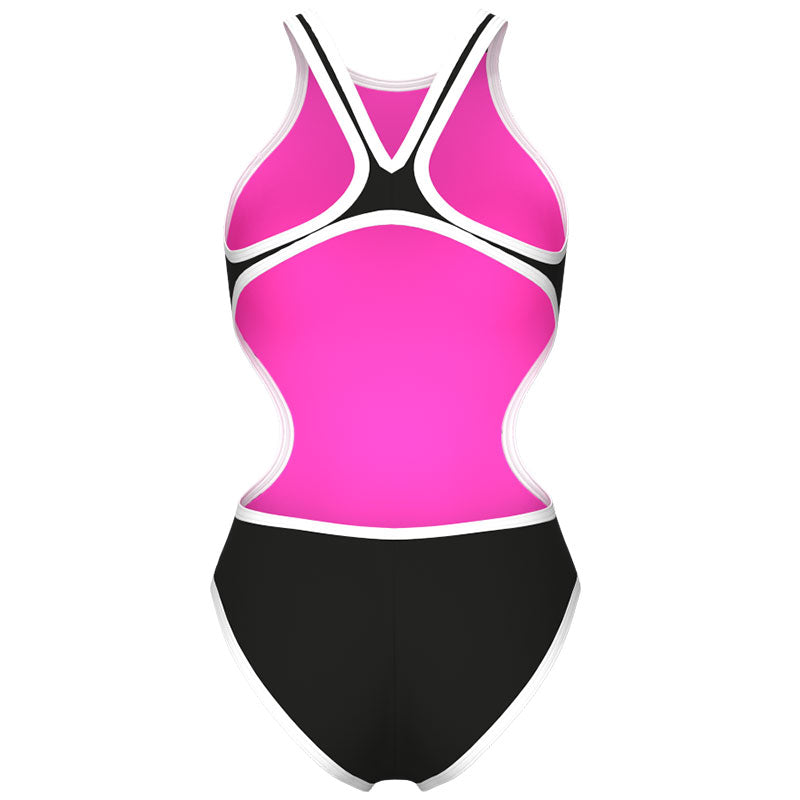 Arena - One BigLogo Sporty Back Ladies Swimsuit - Black-White