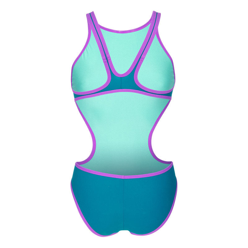 Arena - One BigLogo Sporty Back Ladies Swimsuit - Blue Cosmo-Purple