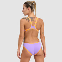 Arena - One BigLogo Sporty Back Ladies Swimsuit - Lavanda-Fluo Orange