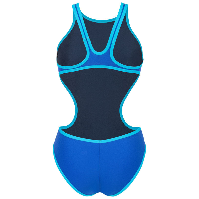Arena - One BigLogo Sporty Back Ladies Swimsuit - Neon Blue-Turquoise