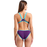 Arena - One BigLogo Sporty Back Ladies Swimsuit - Plum-Water