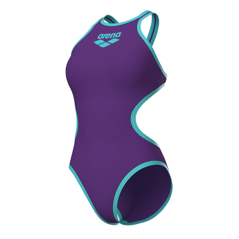 Arena - One BigLogo Sporty Back Ladies Swimsuit - Plum-Water