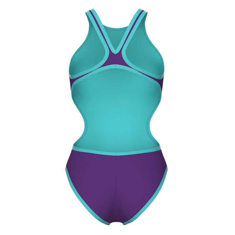 Arena - One BigLogo Sporty Back Ladies Swimsuit - Plum-Water