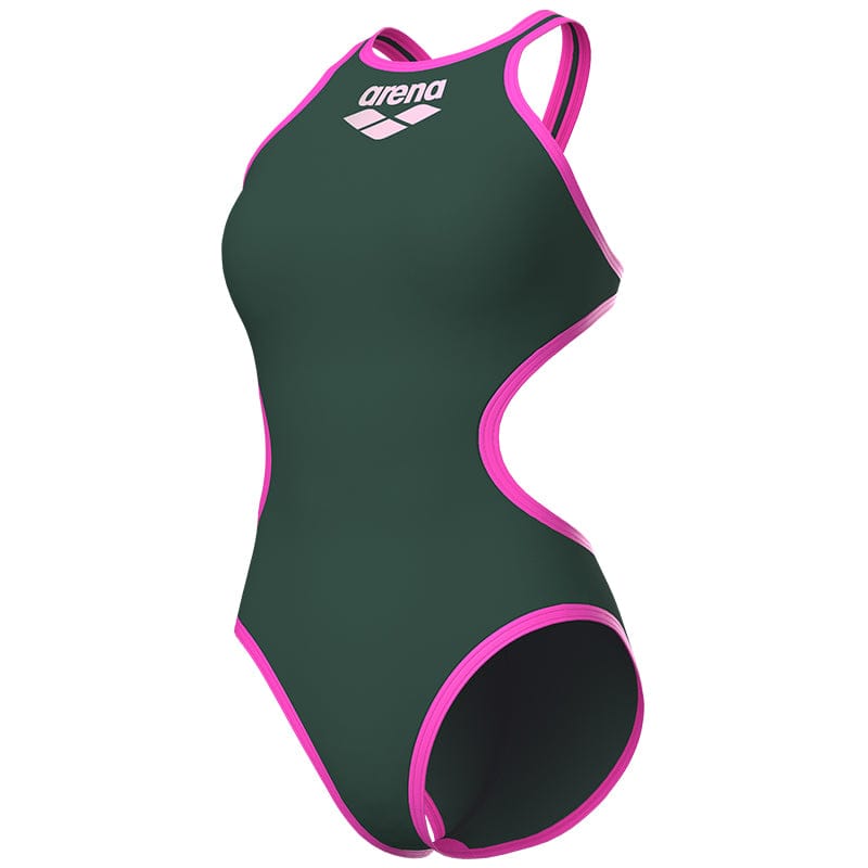 Arena - One BigLogo Sporty Back Ladies Swimsuit - Sage-Pink