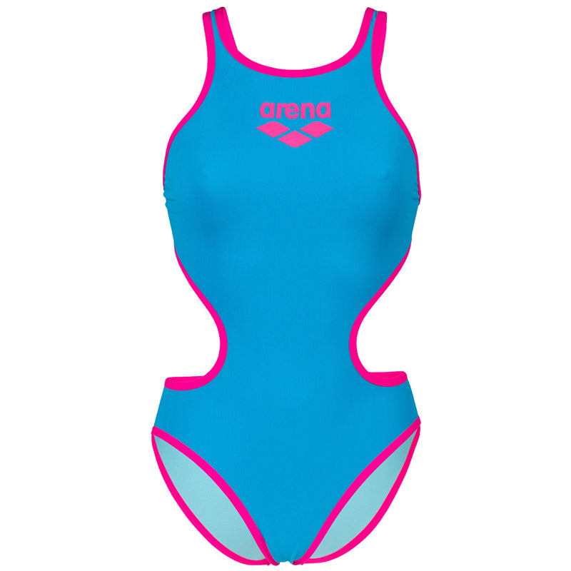 Arena - One BigLogo Sporty Back Ladies Swimsuit - Turquoise-Fluo Pink