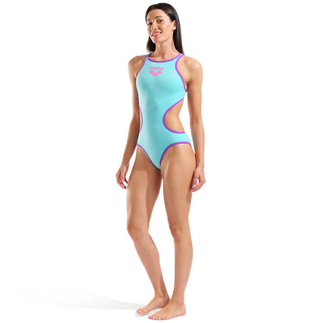 Arena - One BigLogo Sporty Back Ladies Swimsuit - Water-Purple