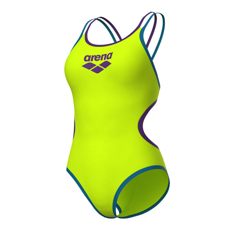 Arena - One Double Cross Back Ladies Swimsuit - Artic Lime/Plum/Blue Cosmo