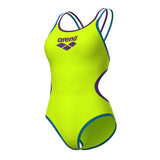 Arena - One Double Cross Back Ladies Swimsuit - Artic Lime/Plum/Blue Cosmo