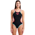 Arena - One Double Cross Back Ladies Swimsuit - Black/Bright Coral/Water