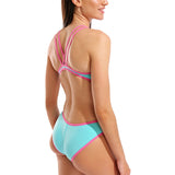 Arena - One Double Cross Back Ladies Swimsuit - Water/Shocking Pink