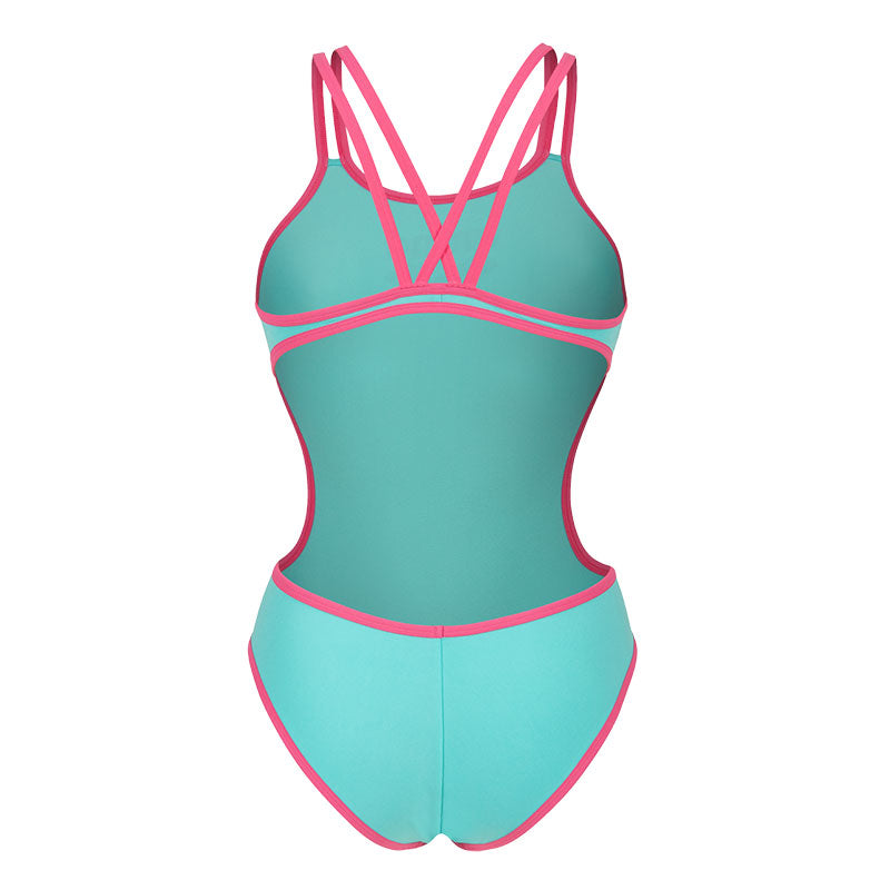 Arena - One Double Cross Back Ladies Swimsuit - Water/Shocking Pink