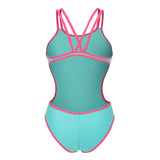 Arena - One Double Cross Back Ladies Swimsuit - Water/Shocking Pink