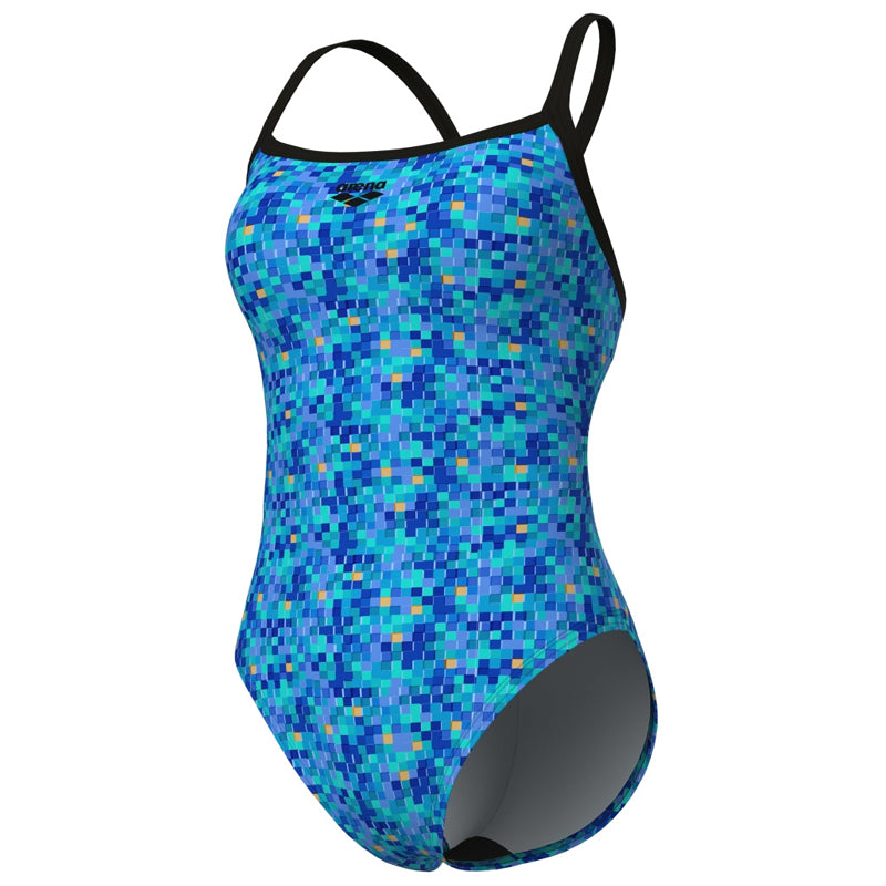 Arena - Pooltiles Challenge Back Ladies Swimsuit - Black/Blue Multi