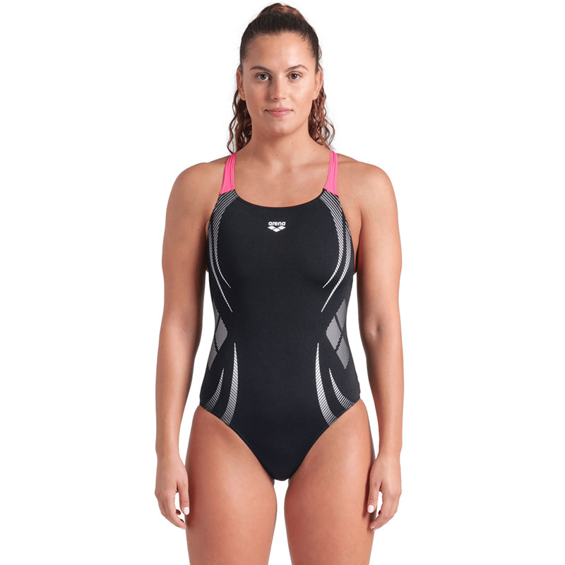 Arena - Poseidonia Swim Pro Back Ladies Swimsuit - Black/Pink