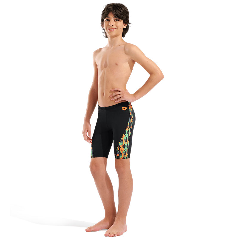 Arena - Print Swim Boy's Jammer - Black/Orange Multi