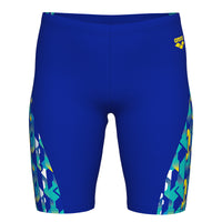 Arena - Print Swim Boy's Jammer - Neon Blue/Yellow Multi
