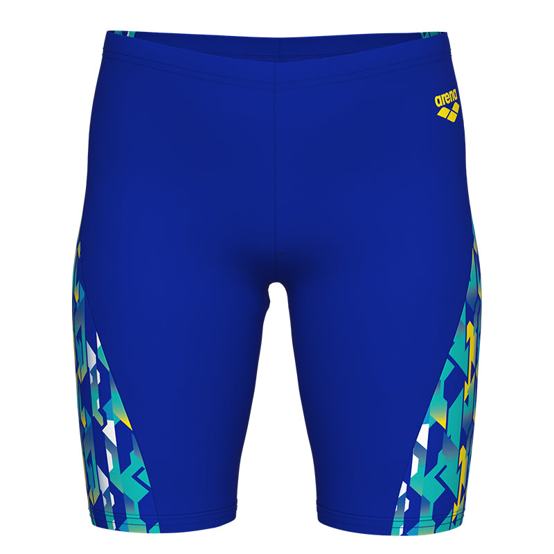 Arena - Print Swim Boy's Jammer - Neon Blue/Yellow Multi