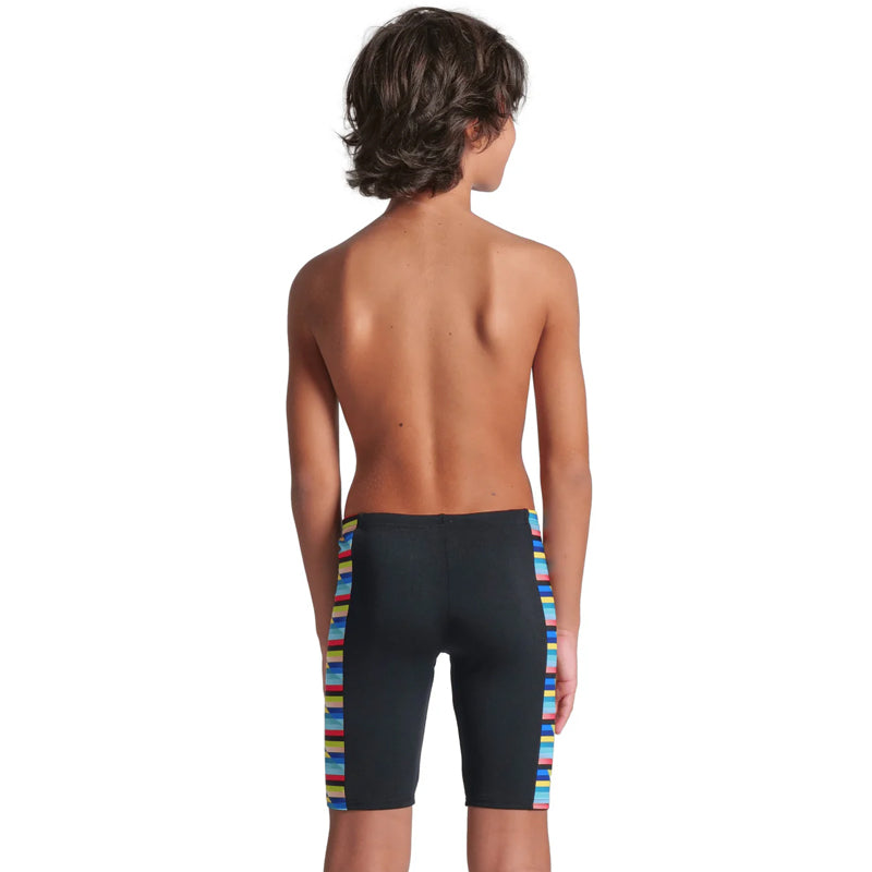 Arena - Racing Stripe Boy's Jammer - Black-Multi