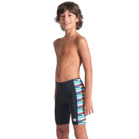 Arena - Racing Stripe Boy's Jammer - Black-Multi