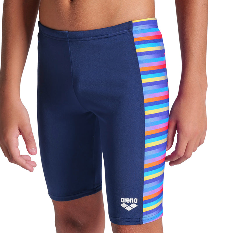 Arena - Racing Stripe Boy's Jammer - Navy-Multi