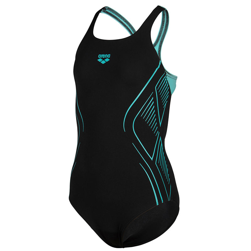 Arena - Reflecting Pro Back Girls Swimsuit - Black/Water