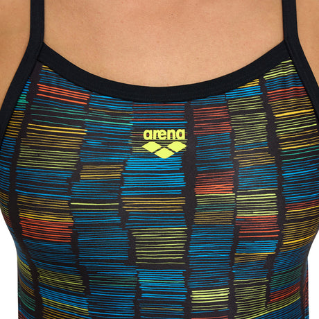 Arena - Slow Motion XCross Back Ladies Swimsuit - Black/Turquoise