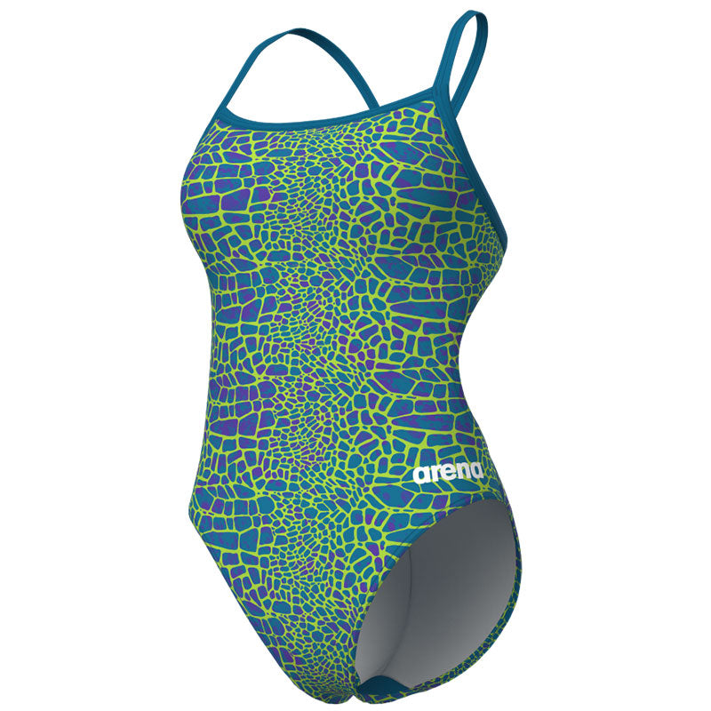Arena - Snakeskin Challenge Back Ladies Swimsuit - Multi/Blue Cosmo