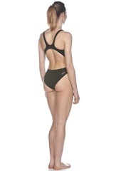 Arena - Solid Swim Tech Back Ladies Swimsuit - Black/White