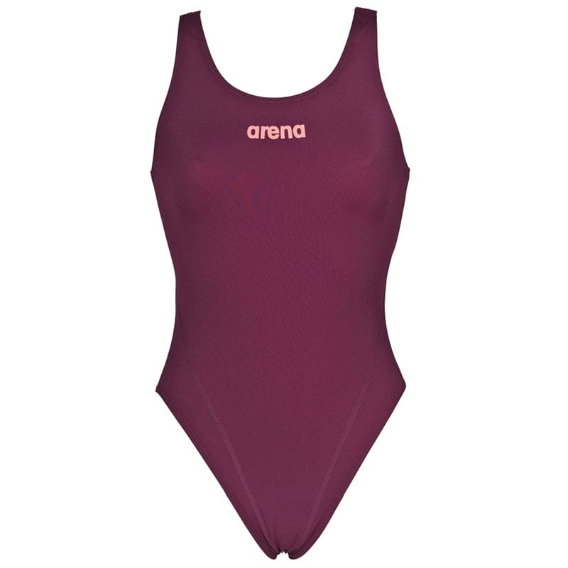 Arena - Solid Swim Tech Back Ladies Swimsuit - Red Wine/Pink