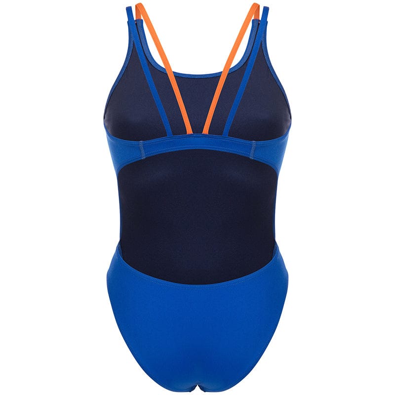 Arena - Solid Swim Tech Multi Back Ladies Swimsuit - Blue-Orange