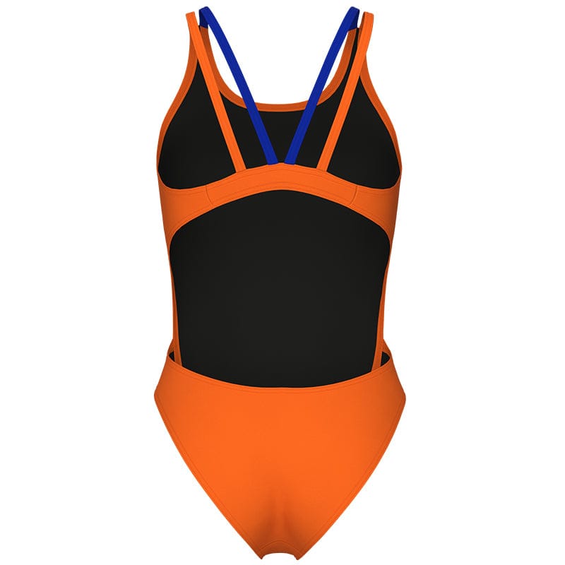 Arena - Solid Swim Tech Multi Back Ladies Swimsuit - Orange-Blue