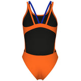 Arena - Solid Swim Tech Multi Back Ladies Swimsuit - Orange-Blue