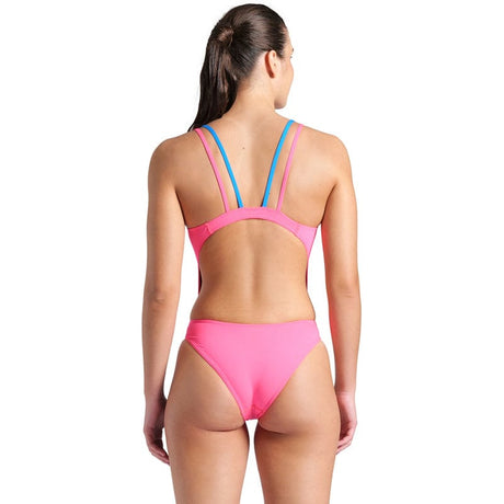 Arena - Solid Swim Tech Multi Back Ladies Swimsuit - Pink-Blue