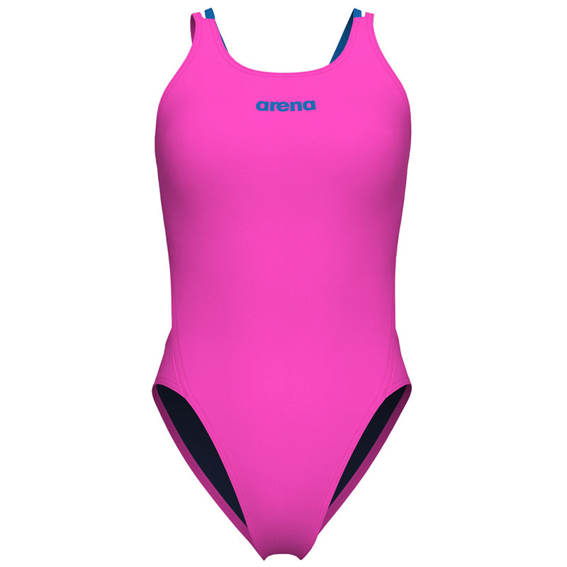 Arena - Solid Swim Tech Multi Back Ladies Swimsuit - Pink-Blue