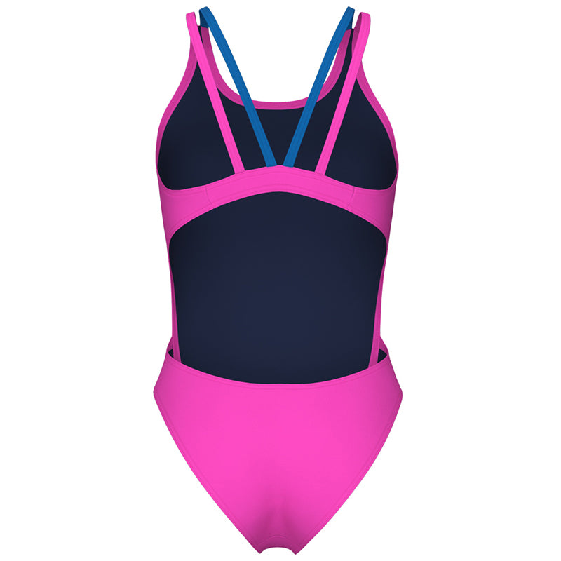Arena - Solid Swim Tech Multi Back Ladies Swimsuit - Pink-Blue